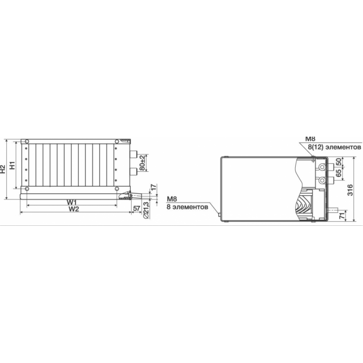 Фреоновый охладитель Shuft WHR-R 400х200/3 Фреоновый охладитель Shuft WHR-R 400х200/3